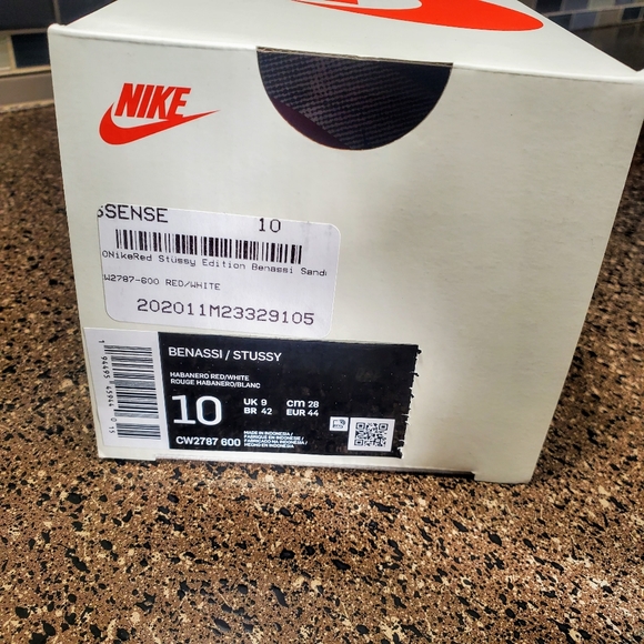 Nike Benassi X Stussy slides RED - Picture 6 of 12